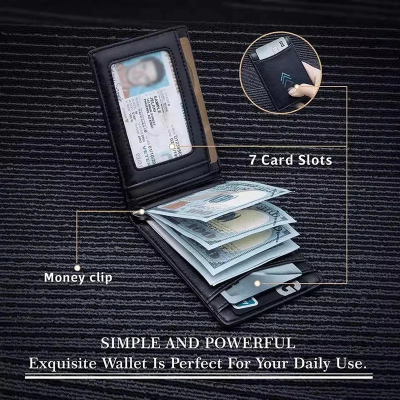 Slim Leather Wallet - RFID Blocking