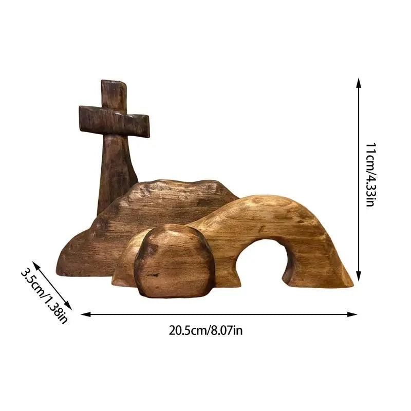 Wooden Empty Tomb Resurrection Scene