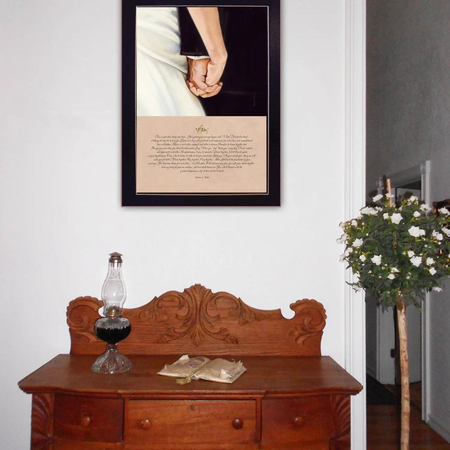"I Do" By Bonnie Mohr - Ready To Hang Black Framed Print