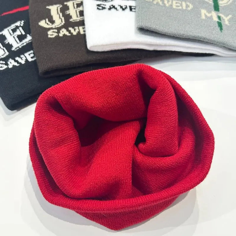 JESUS Letter Jacquard Beanies Hat
