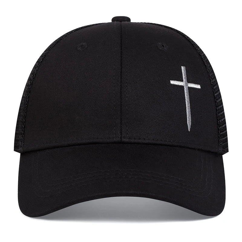 Mesh Cross Baseball Snapback Cap