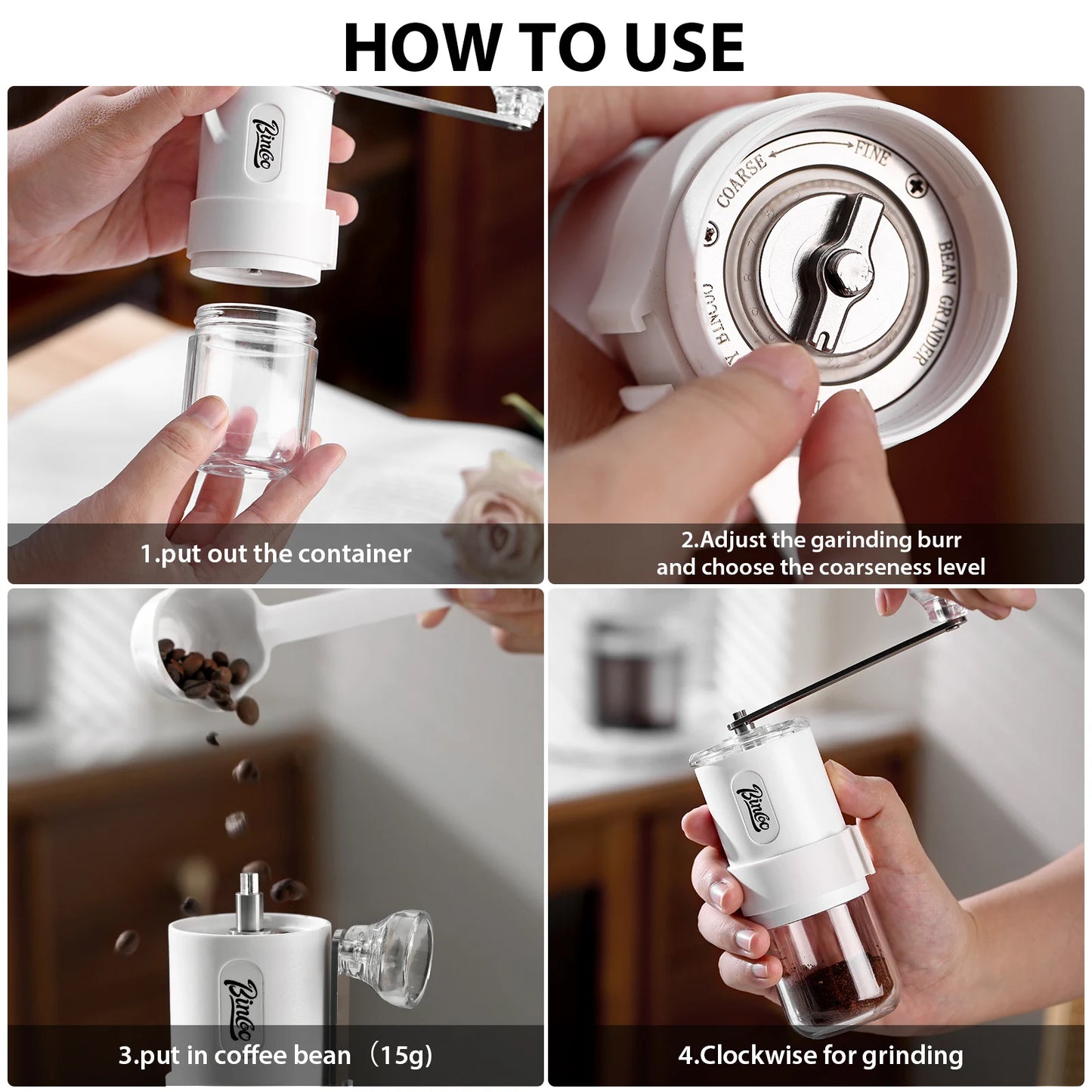 Bincoo Portable Manual Coffee Bean Grinder