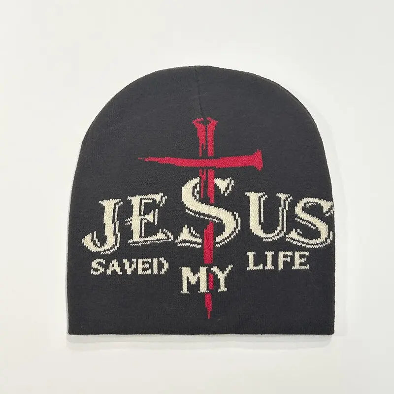 JESUS Letter Jacquard Beanies Hat