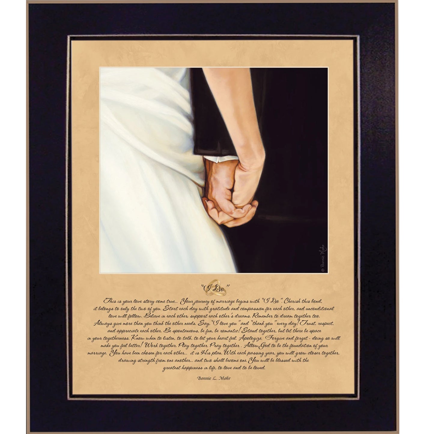 "I Do" By Bonnie Mohr - Ready To Hang Black Framed Print