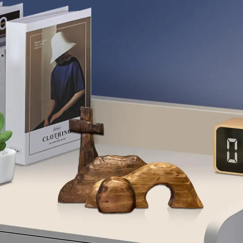Wooden Empty Tomb Resurrection Scene