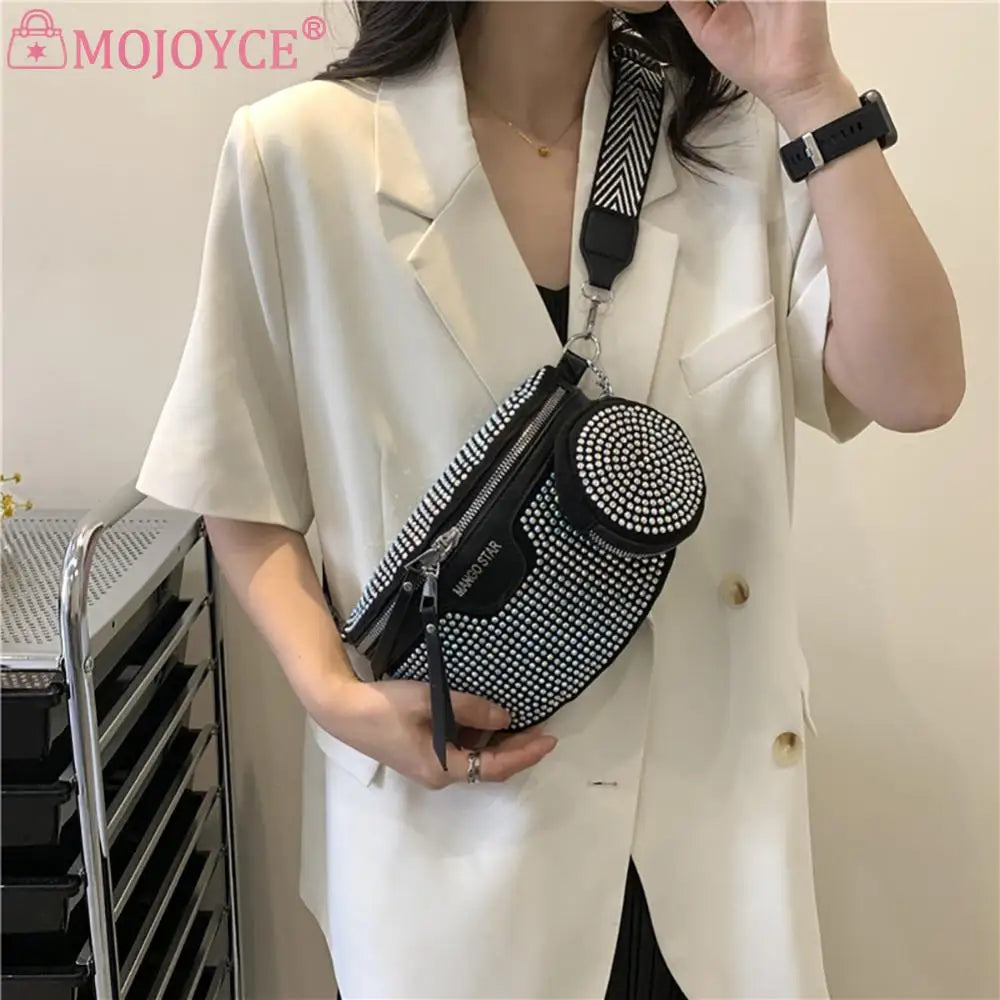 Rhinestone Chest/Waist Belt/Crossbody Handbag