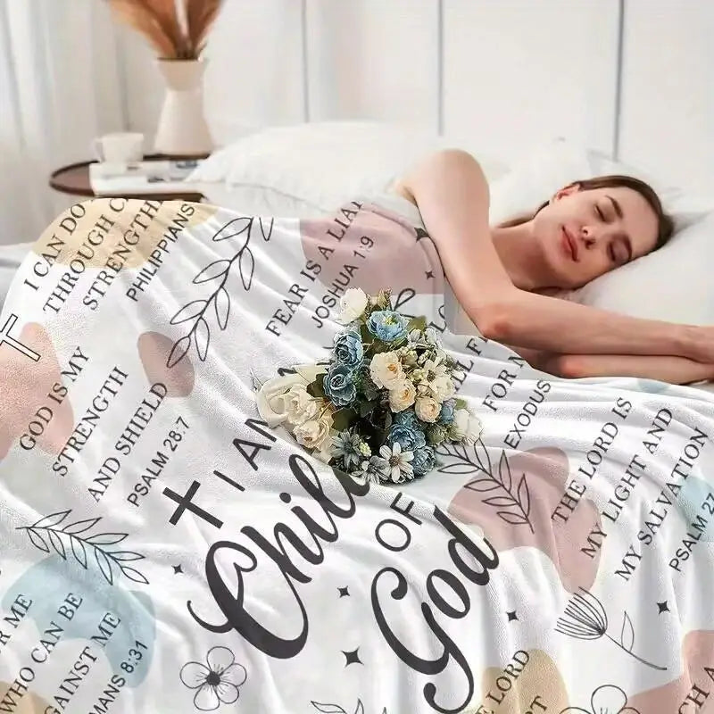 Soft "I Am a Child of God" Sofa Blanket