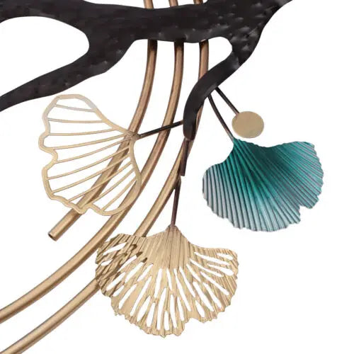 3D Metal Gingo Leaf Wall Art