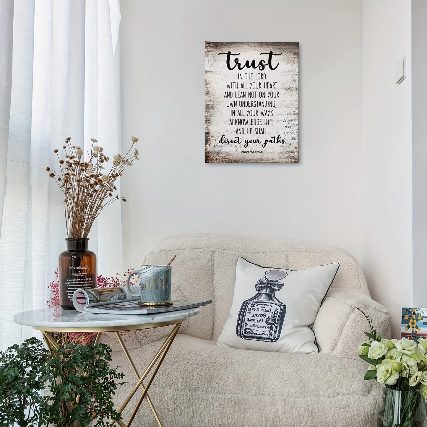 Printed Canvas "Trust in The Lord With All Your Heart...."