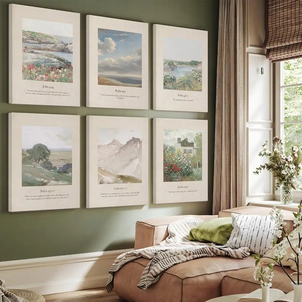 Set of 6 Canvases displaying the Bible Verse Psalm 23