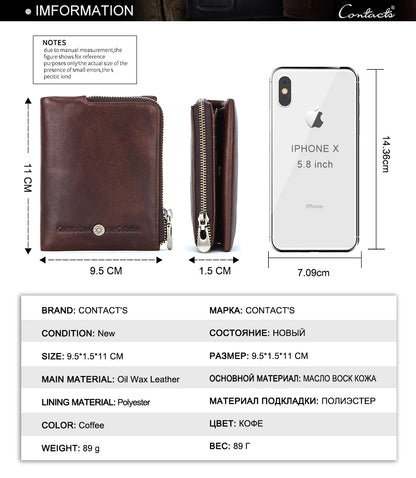 Genuine Leather Mini Wallet