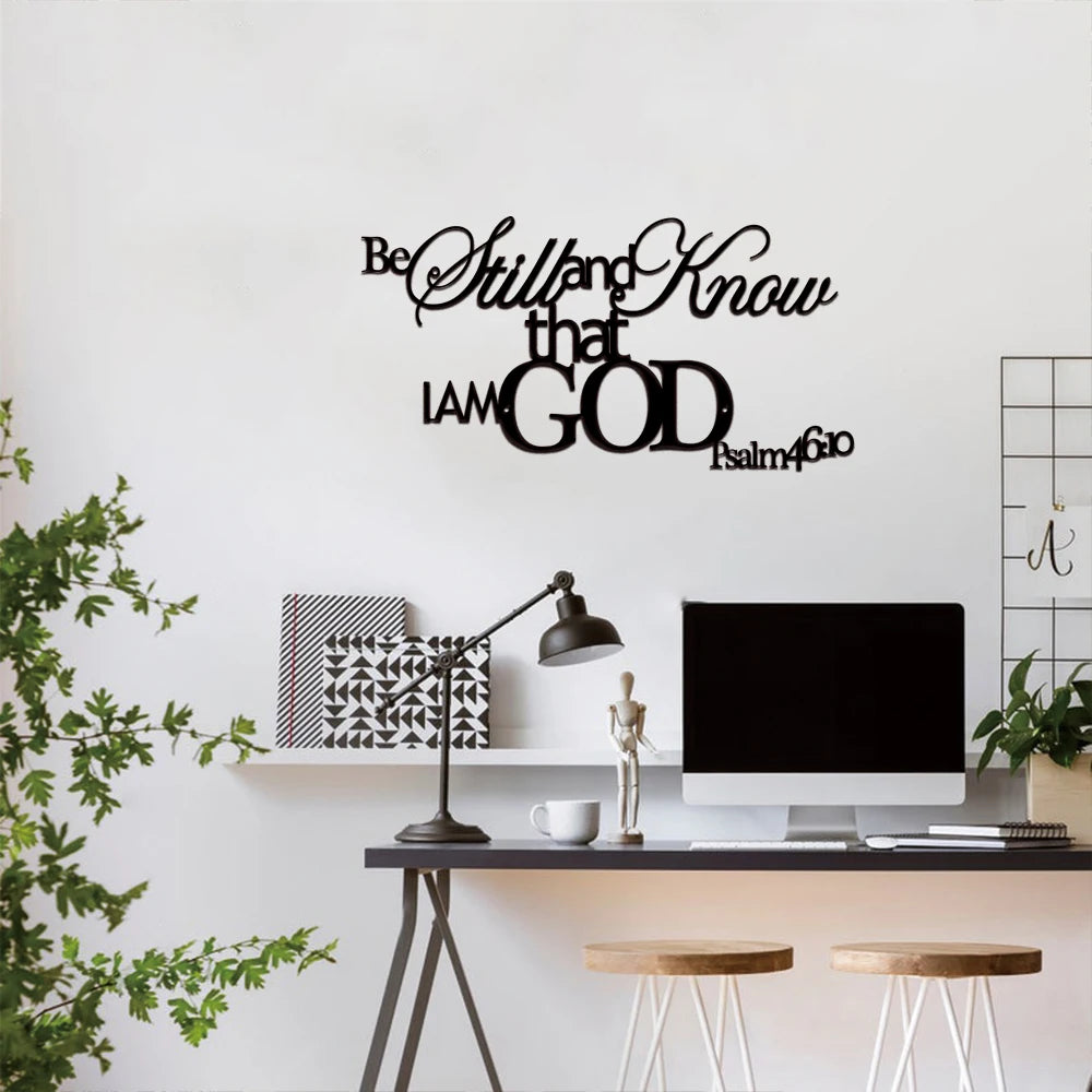 1pc Metal Scripture Wall Art