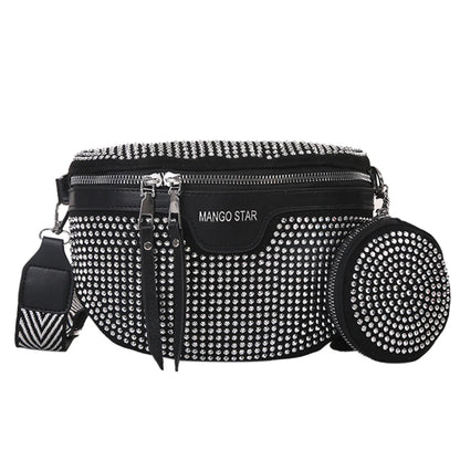 Rhinestone Chest/Waist Belt/Crossbody Handbag