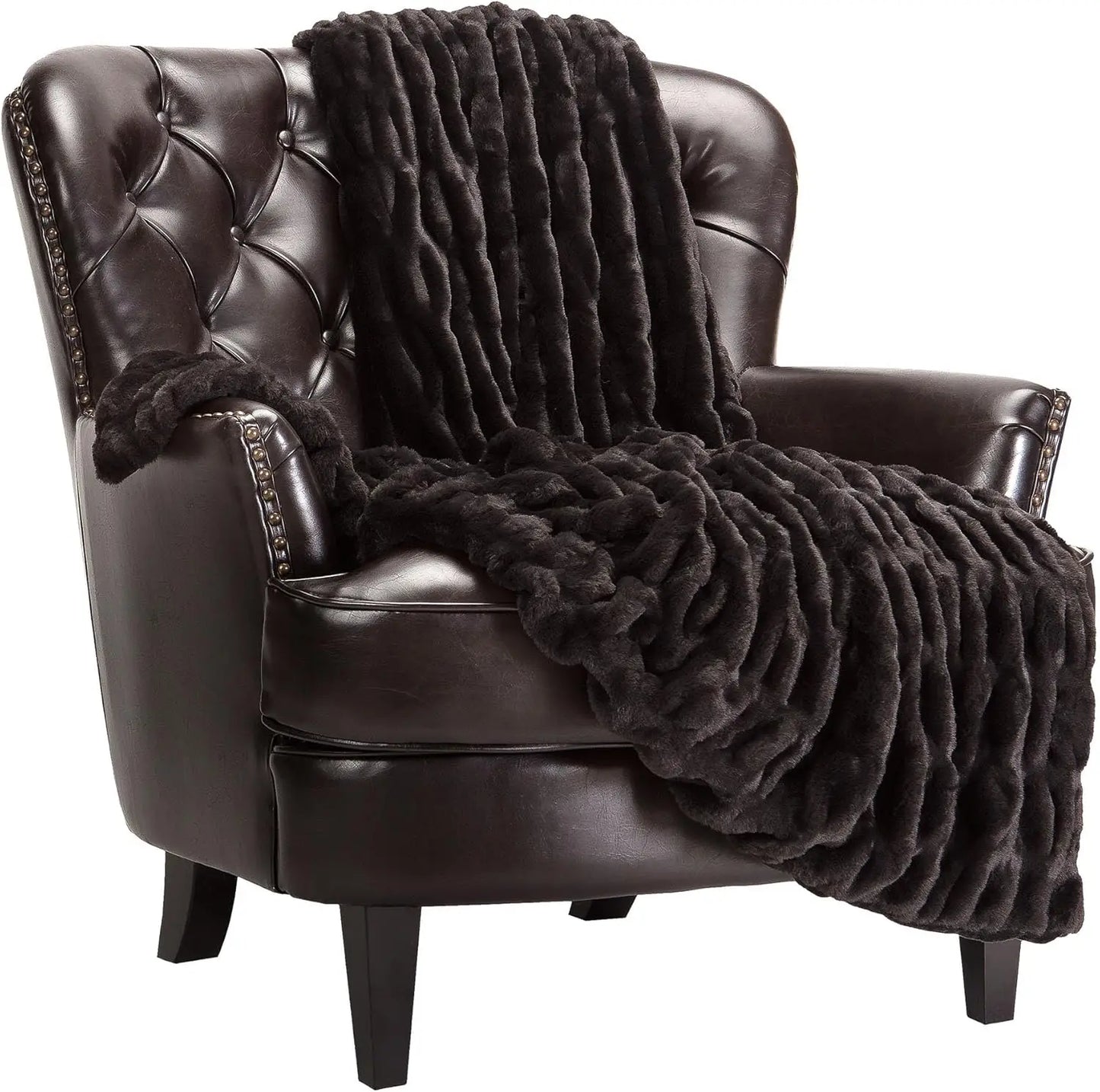 Premium Luxuriously soft, Faux Fur Throw/Blanket - 50" x 65\u201d - Off White