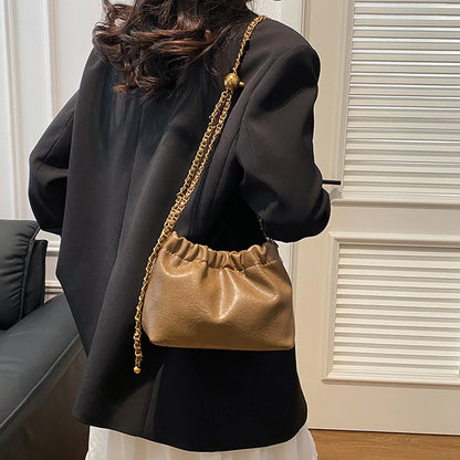PU Leather Crossbody W/ Chain Shoulder Strap