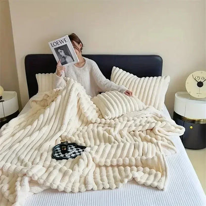 Thick Striped Warm Blanket