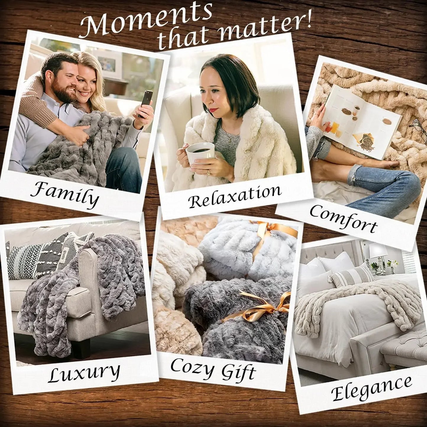 Premium Luxuriously soft, Faux Fur Throw/Blanket - 50" x 65\u201d - Off White