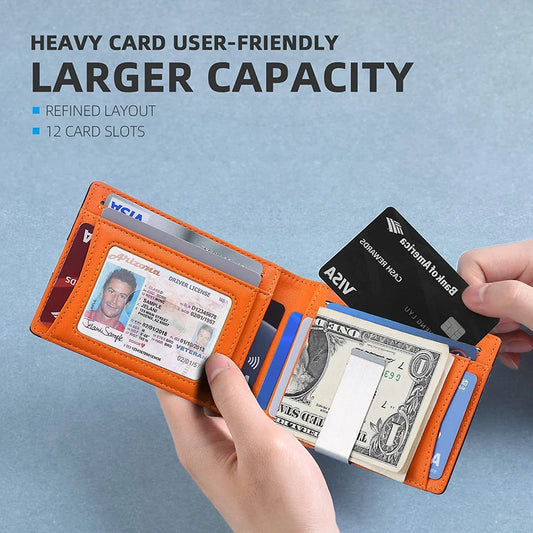 RFID Protection Carbon Leather Wallet