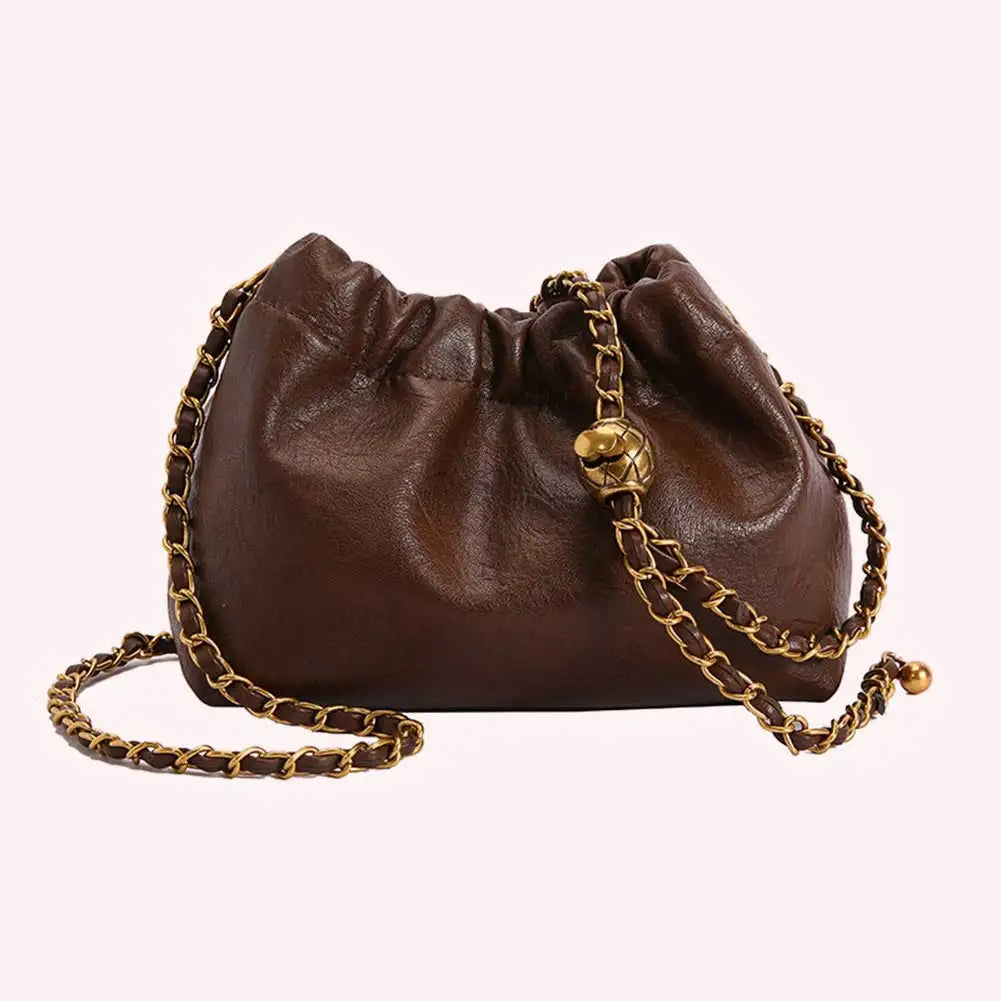 PU Leather Crossbody W/ Chain Shoulder Strap