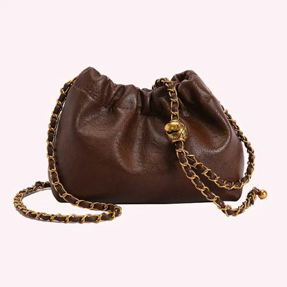 PU Leather Crossbody W/ Chain Shoulder Strap
