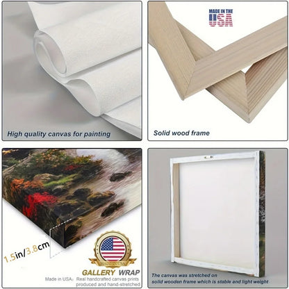 1 PC New York City Skyline Canvas Wall Art - 1.5" thick solid pine wood frame