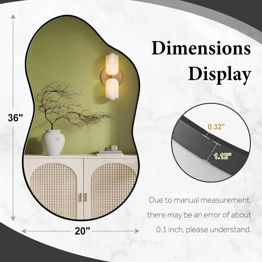 Decorative Wall Mirrors 20"x36" Aluminum Alloy Frame