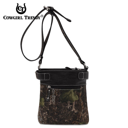 Camouflage Crossbody handbag with Rhinestone Cross