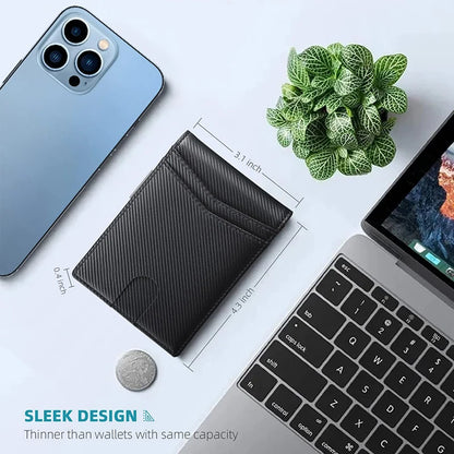 RFID Protection Carbon Leather Wallet