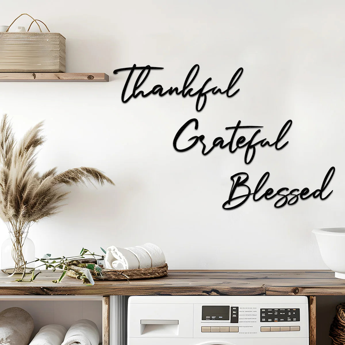 3pc "Thankful...Grateful....Blessed" Metal Wall Art