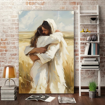 1PC Jesus Embracing Woman - Canvas Painting