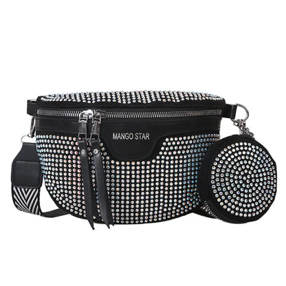 Rhinestone Chest/Waist Belt/Crossbody Handbag
