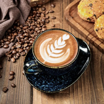 Set of 4 - 6.5 oz Cappuccino Cups with Saucers
