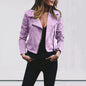 Faux Suede Leather Biker Jacket