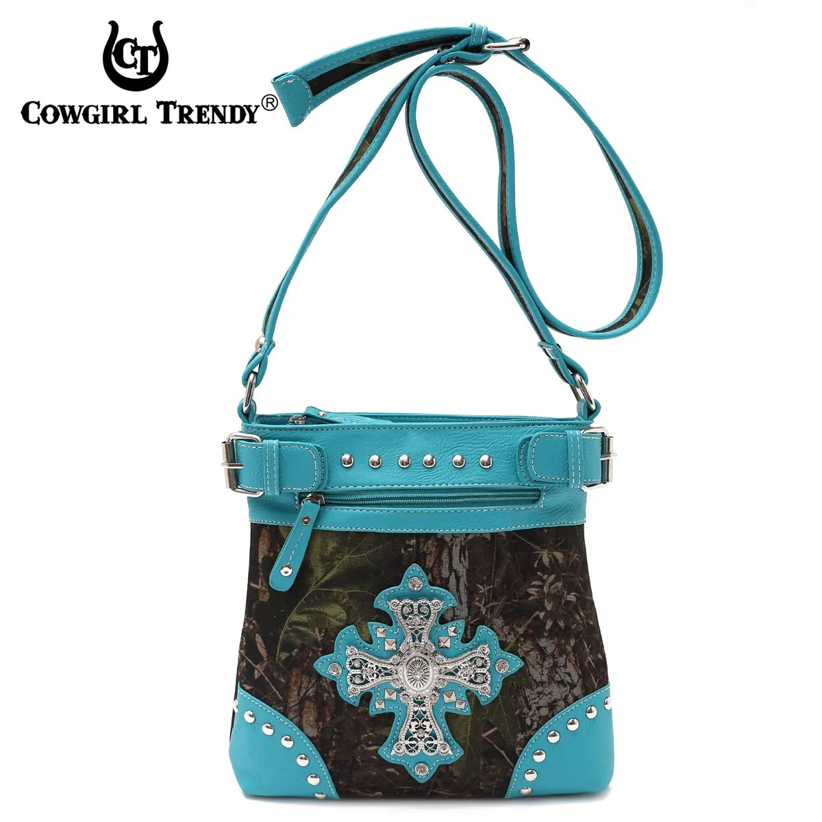 Camouflage Crossbody handbag with Rhinestone Cross