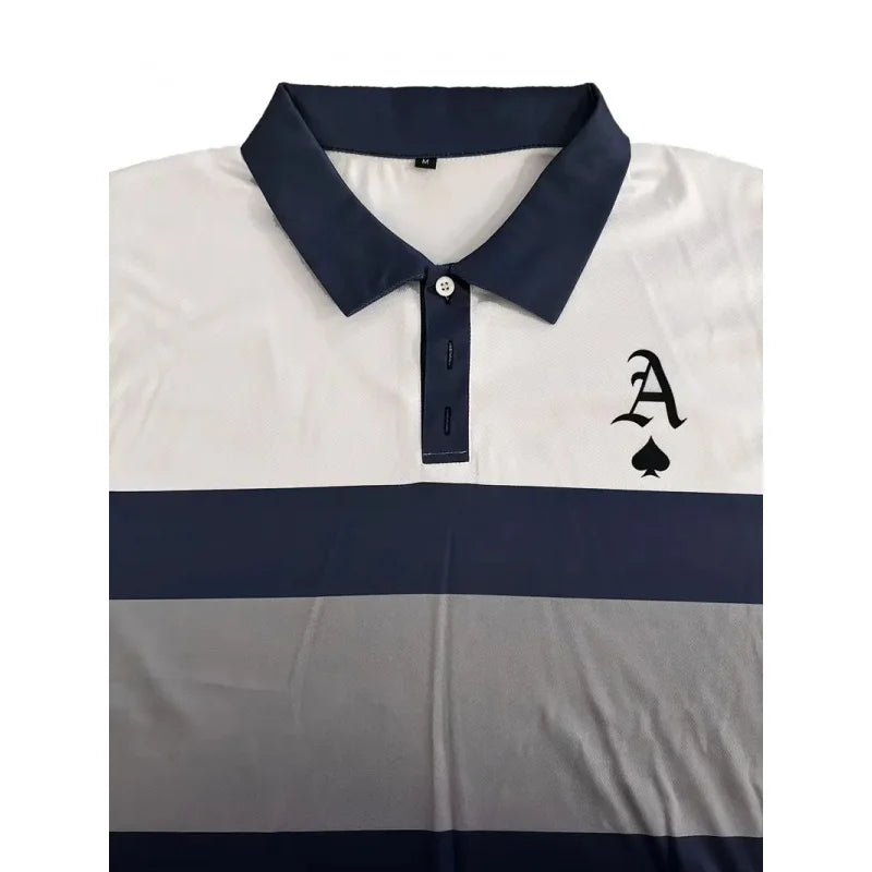 Striped short sleeve polo