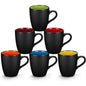 Set of 6 - 12 Ounce Porcelain Coffee Mugs