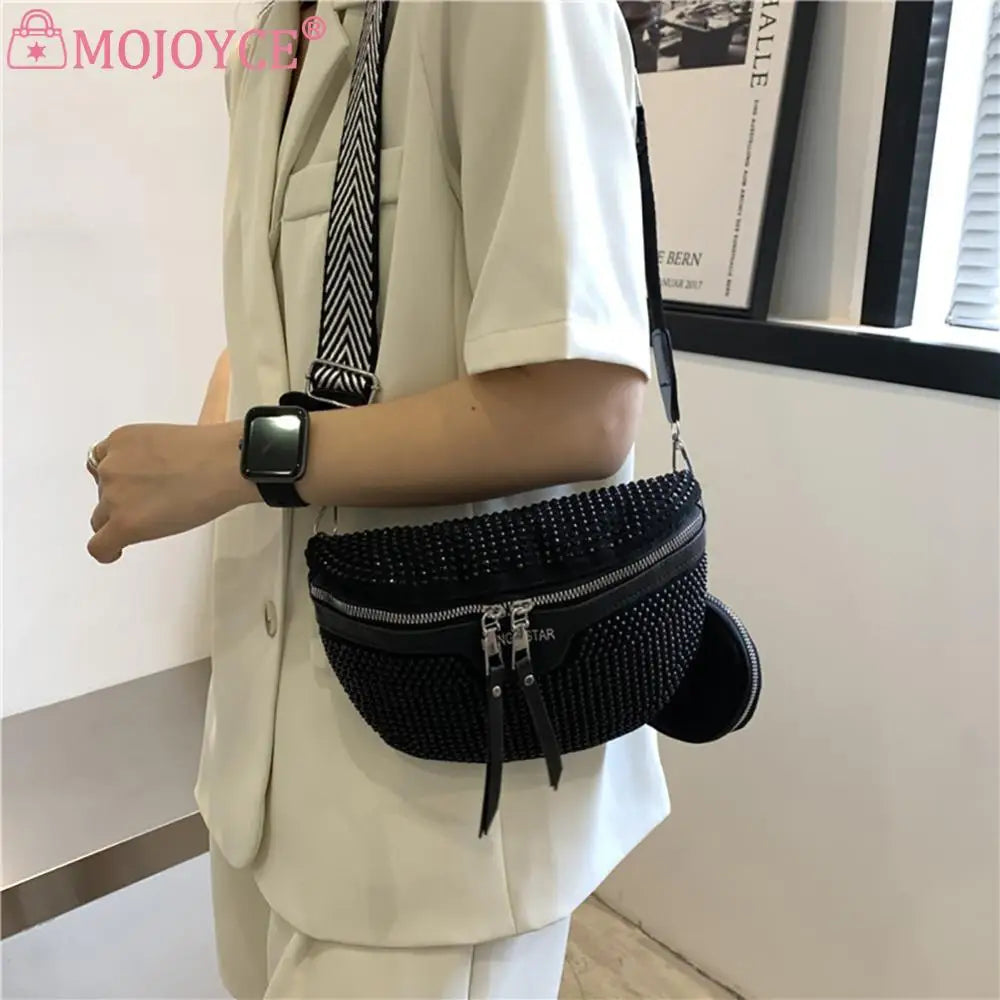 Rhinestone Chest/Waist Belt/Crossbody Handbag