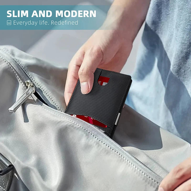 RFID Protection Carbon Leather Wallet