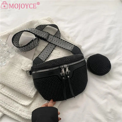 Rhinestone Chest/Waist Belt/Crossbody Handbag