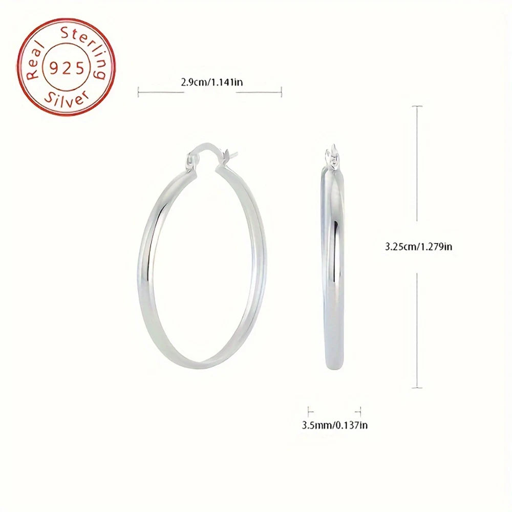 925 Sterling Silver Hoop Earrings