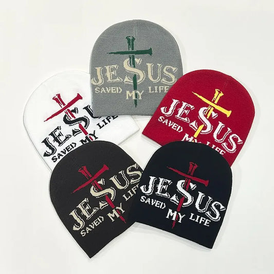 JESUS Letter Jacquard Beanies Hat