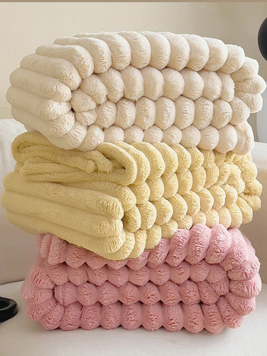 Thick Striped Warm Blanket