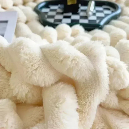 Thick Striped Warm Blanket