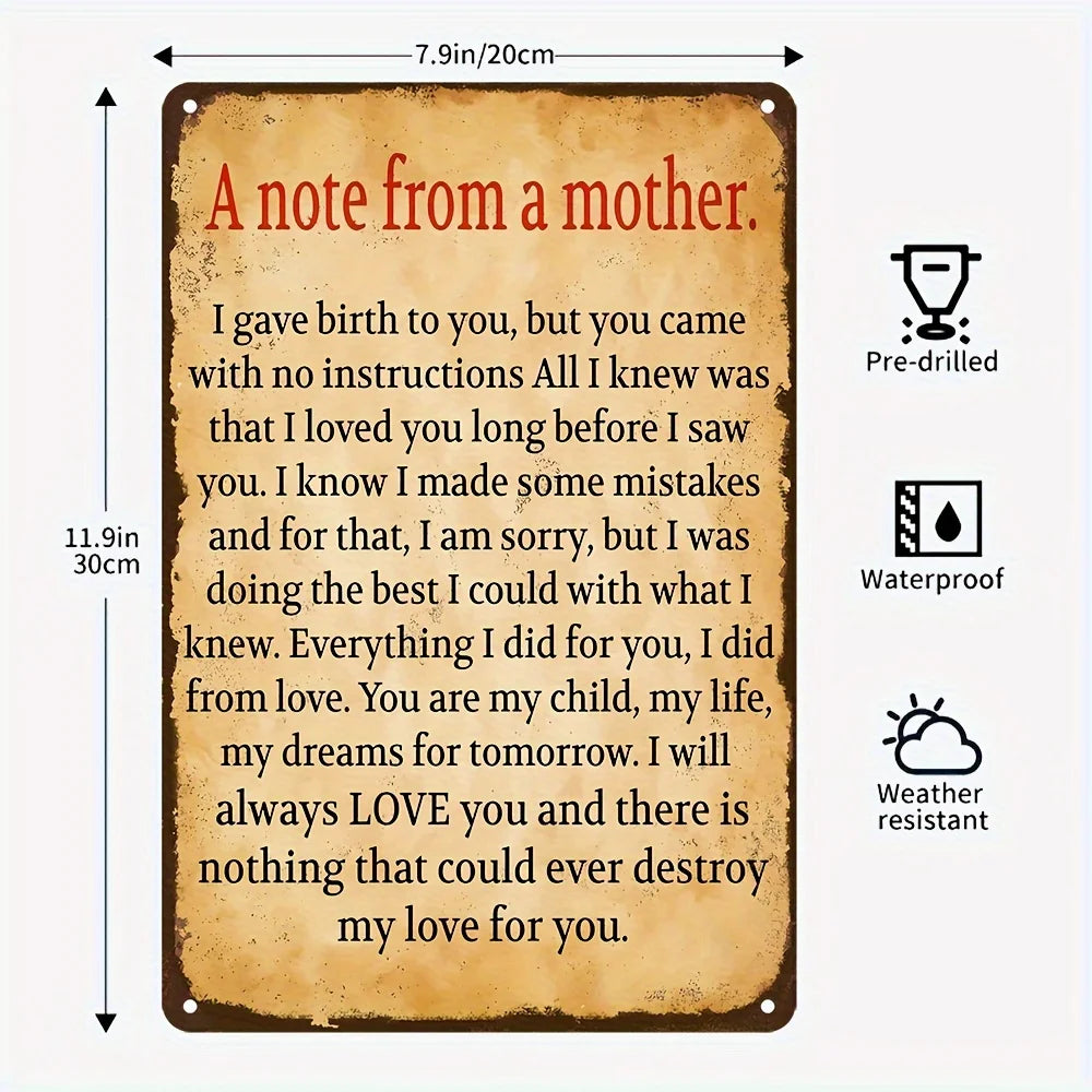 Vintage, Rustic Style Metal Sign - 8 X 12 Inches