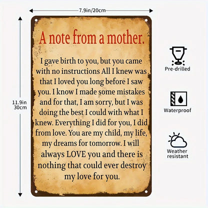 Vintage, Rustic Style Metal Sign - 8 X 12 Inches