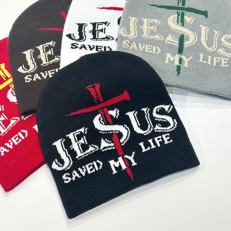JESUS Letter Jacquard Beanies Hat