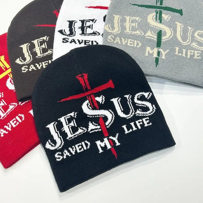 JESUS Letter Jacquard Beanies Hat