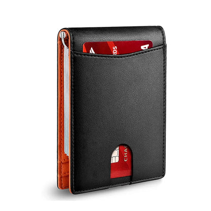 Slim Leather Wallet - RFID Blocking