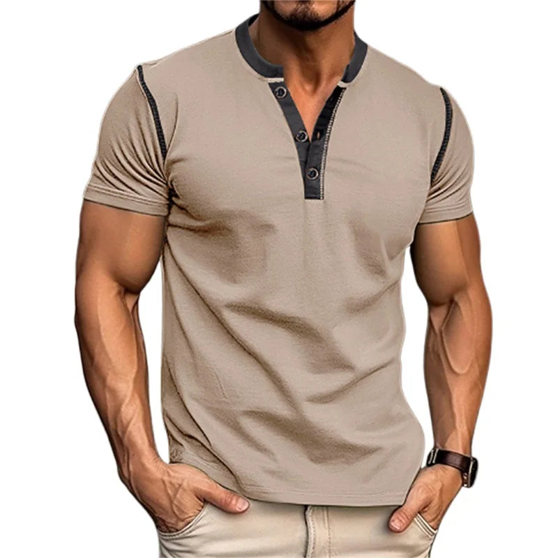 Men Lightweight Summer V-Neck T-Shirt