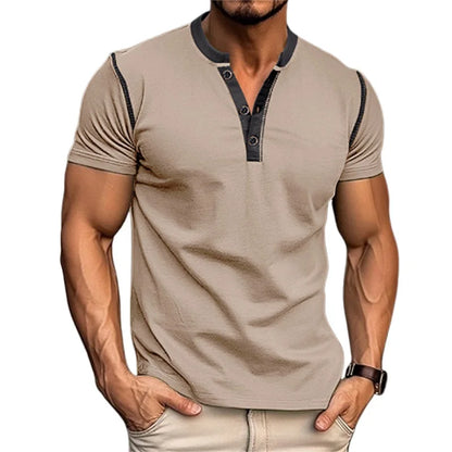 Men Lightweight Summer V-Neck T-Shirt